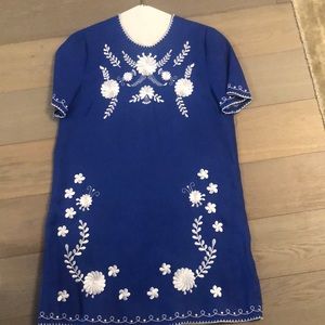 Zara Women’s Blue Linen Dress Size M